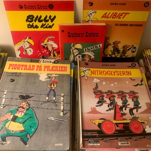 Lucky Luke frå nr 1 - 54, ulike opplag