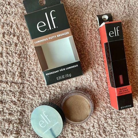 ELF Cosmetics Luminous Putty Bronzer og Glossy Lip Stain