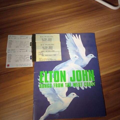 Elton John konsertprogram 2002 + 4 brukte billetter