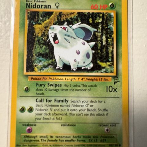 Nidoran #82 Pokemon Base Set 2