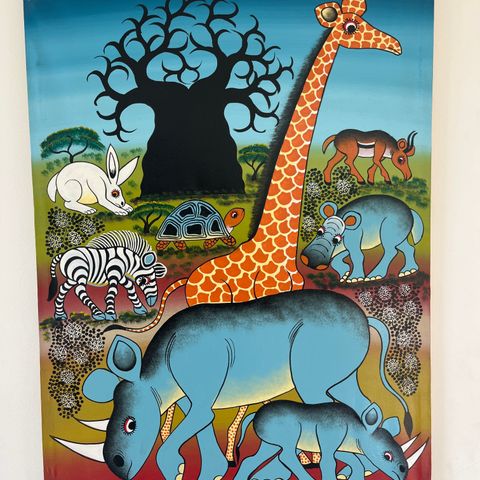 Tingatinga maleri fra Tanzania 58X 80 cm