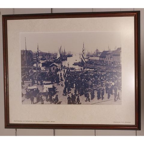 Fotografi Knud Knudsen "Fisketorget i Bergen" 46x38 cm