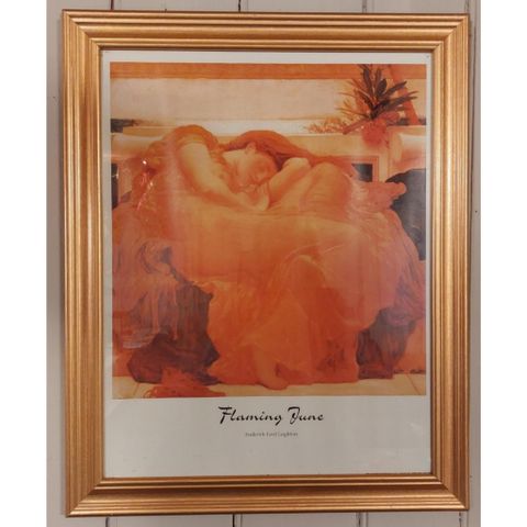 Innrammet plakat Frederic Lord Leighton "Flaming June" 58x48 cm