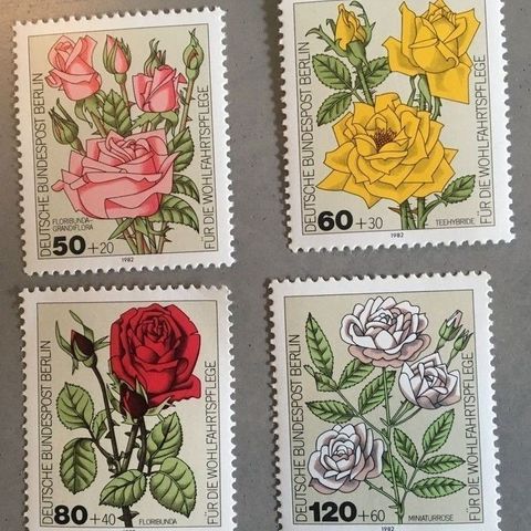 Tyskland / Vest-Berlin 1982 Velgjørenhetsmerker Blomster AFA 678-681 Postfrisk