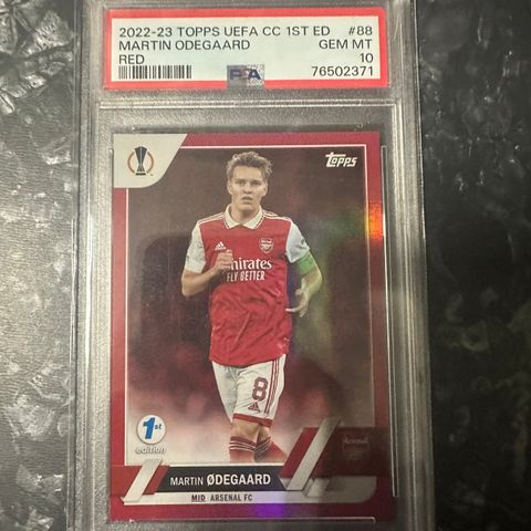 PSA10 Topps UEFA cc 1st ed Martin Ødegaard red nummer 1/5