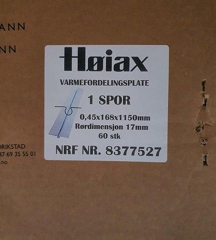 Høiax varmefordelingsplate for 17mm rør