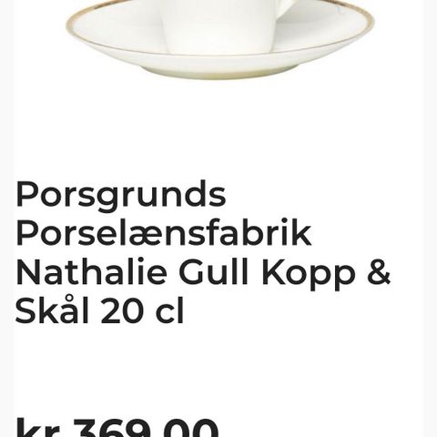 Porsgrund Nathalie gull servise