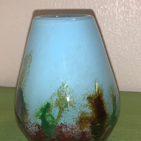 Nydelig vase murano glass med vakkert motiv