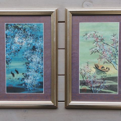 To fine kinesiske akvareller (samlet pris)