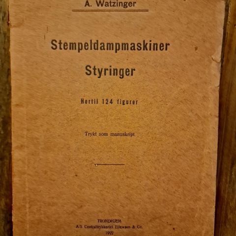 Stempeldampmaskiner, av A. Watzinger, 1922