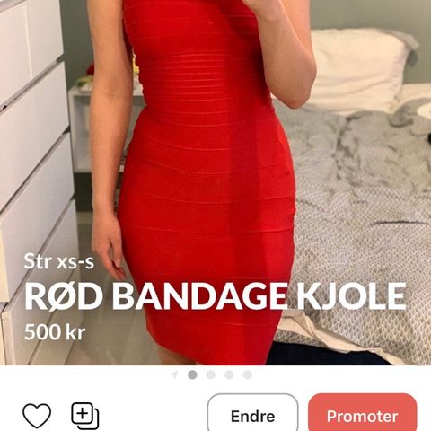 Rød bandage kjole