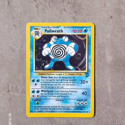 Pokemon kort: Poliwrath 15/130 Holo Gen 1