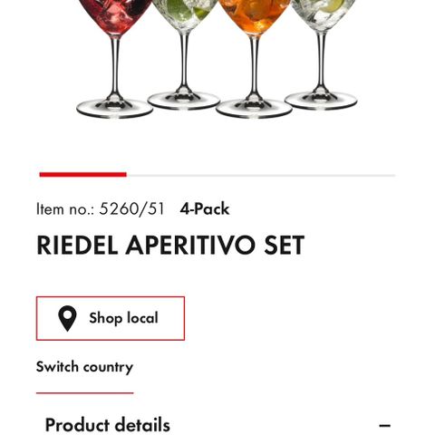 4 pk. Apertivo glass fra Riedel