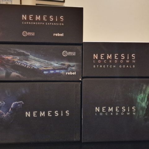 Nemesis Board Game and Nemesis Lockdown KS Version with e-Raptor UV Inserts
