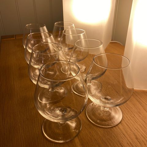 8 stk Luminarc France Cognac glass selges samlet