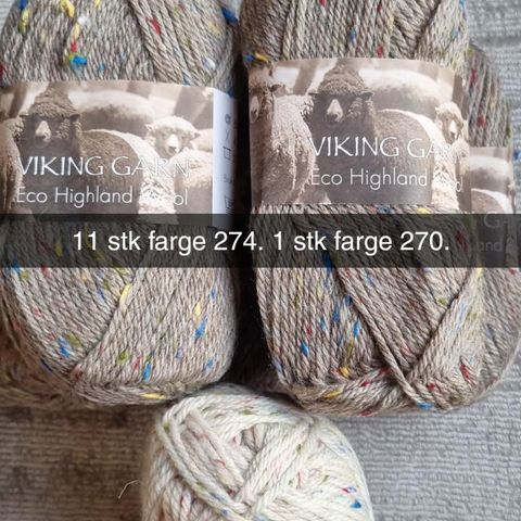 Highland wool og picasso tweed fra Viking garn