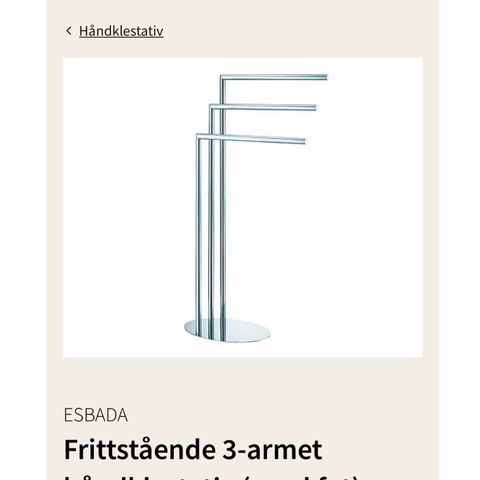 ESBADA Frittstående 3-armet håndklestativ (rund fot), Krom