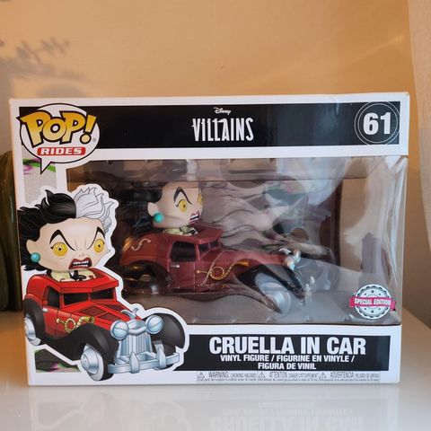 Cruella in car 101 dalmatinere funko pop rides villains disney