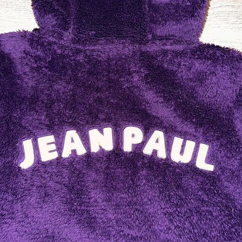 Jean Paul teddyfleece varm hettejakke , lilla med hvit logo str 10