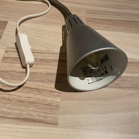 Ikea vegglampe/leselampe grå