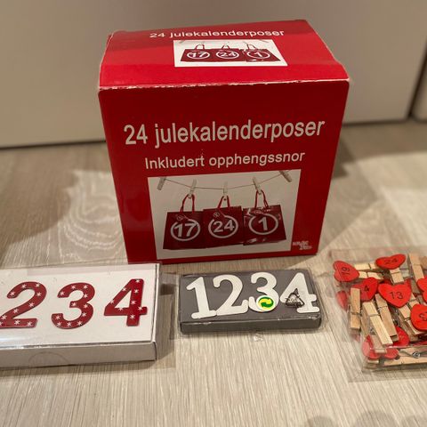 Diverse til julekalender pluss tall til advent (1,2,3,4)