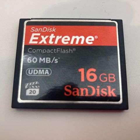 16 GB CompactFlash fra SanDisk Extreme 60 MB/s UDMA 20
