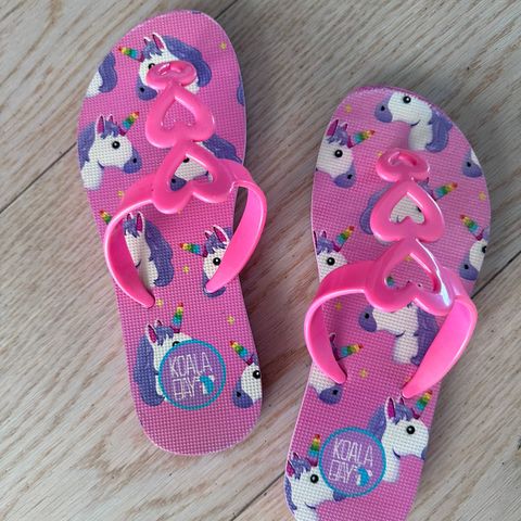 Flip flops / rosa unicorn / kjøpt i Spania / Sko str. 35