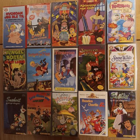 Mange flotte VHS barnefilmer selges