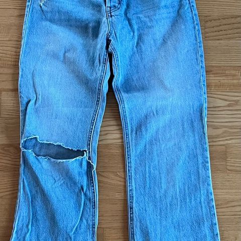 Dongeri, jeans, bukse H&M str 38.