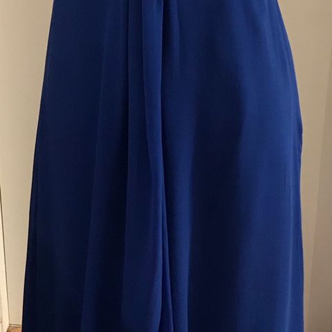 Lang blå kjole i silke fra Coast/selskapskjole/festkjole