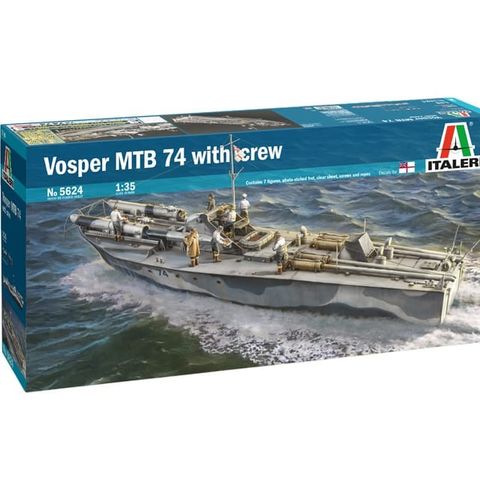 Italeri byggesett 1/35 Vosper MTB 74 w/Crew