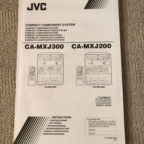 Bruksanvisning JVC CA-MXJ300 og 200