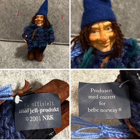 Original Blånisse figur fra Jul i Blåfjell  fra Bebe Norway 2001