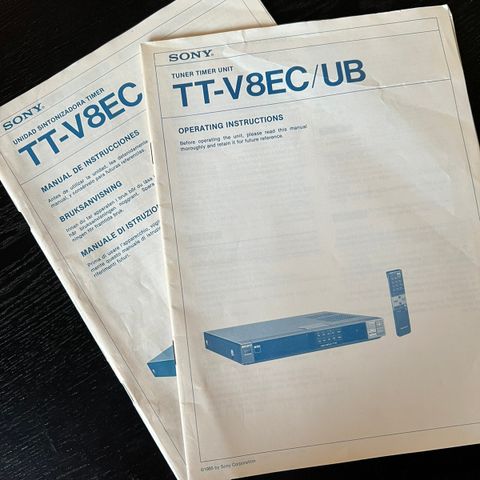 Sony TT-V8EC/UB bruksanvisning