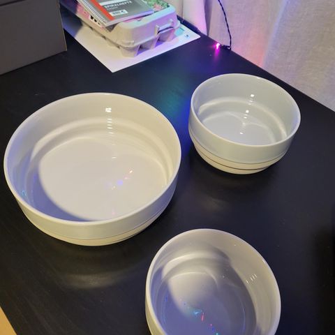 Wik & Walsøe Røys skåler, vase og kopp, blå glasur