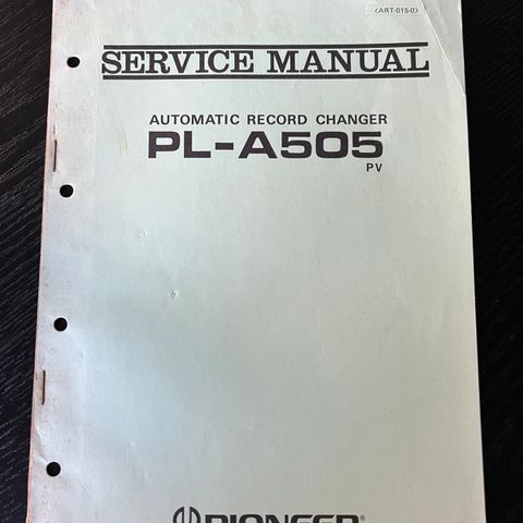 Pioneer PL-A505 service manual