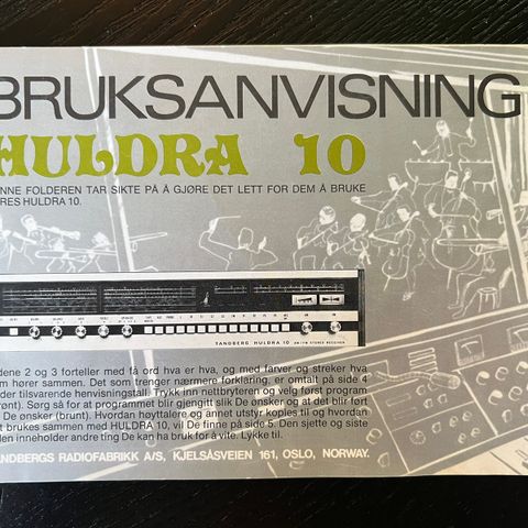 Tandberg Huldra 10 bruksanvisning.