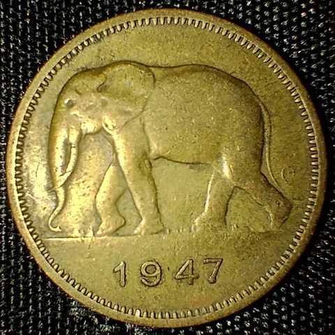 Belgisk Kongo 2 francs 1947 NY PRIS