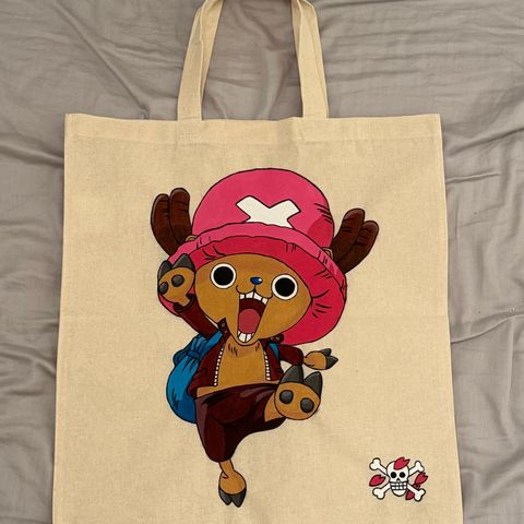 Linen eco-bag (tote bag) handpainted. One Piece, Tony Tony Chopper, anime