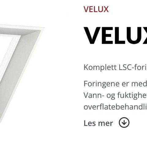 Velux Tak vinduer foringer