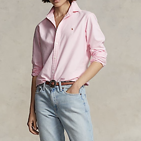 Polo Ralph Lauren Oxford Shirt Skjorte Dame Selges - Rosa (S)