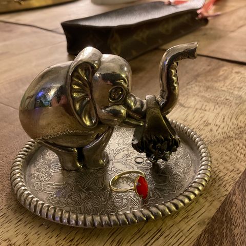 Elefant ring holder (sølvplett )