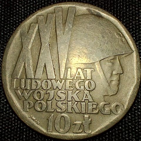 Polen 10 zlotych 1968 Hæren 25 år NY PRIS