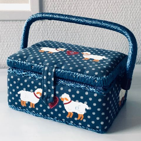 Vintage skrin polka dot med hjerter 💙 og sauer