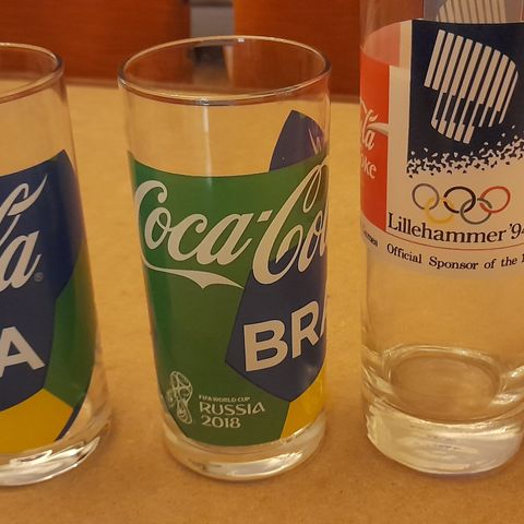 2 Coca-Cola glass Russia 2018+Lillehammer Coca-Cola glass