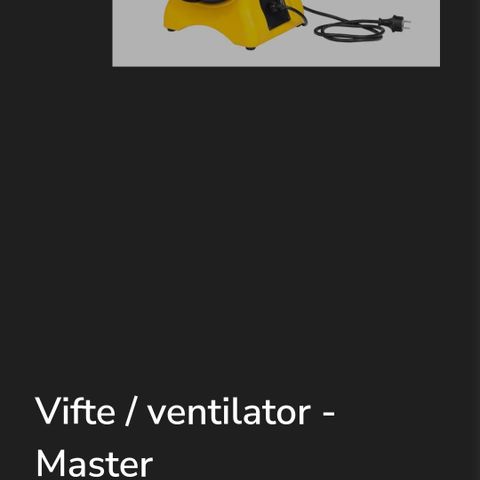 Master vifte/ventilator