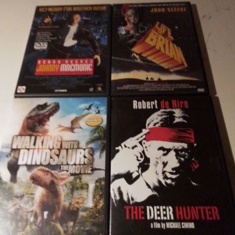 Walking with Dinosaurs- Deer Hunter- Life of Brian- Jonny Mnemonic.  Norske teks