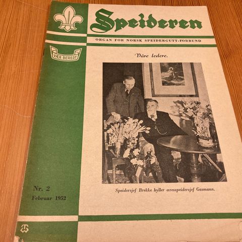 SPEIDEREN - ORGAN FOR NORSK SPEIDERGUTT-FORBUND Nr. 2 - 1952