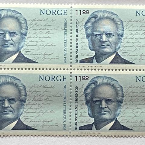 Norge 2003 Norske nobelprisvinnere I Bjørnson 4-blokk NK 1517 Postfrisk