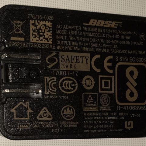 BOSE - AC Adapter - F5V-1.6C-1U-US